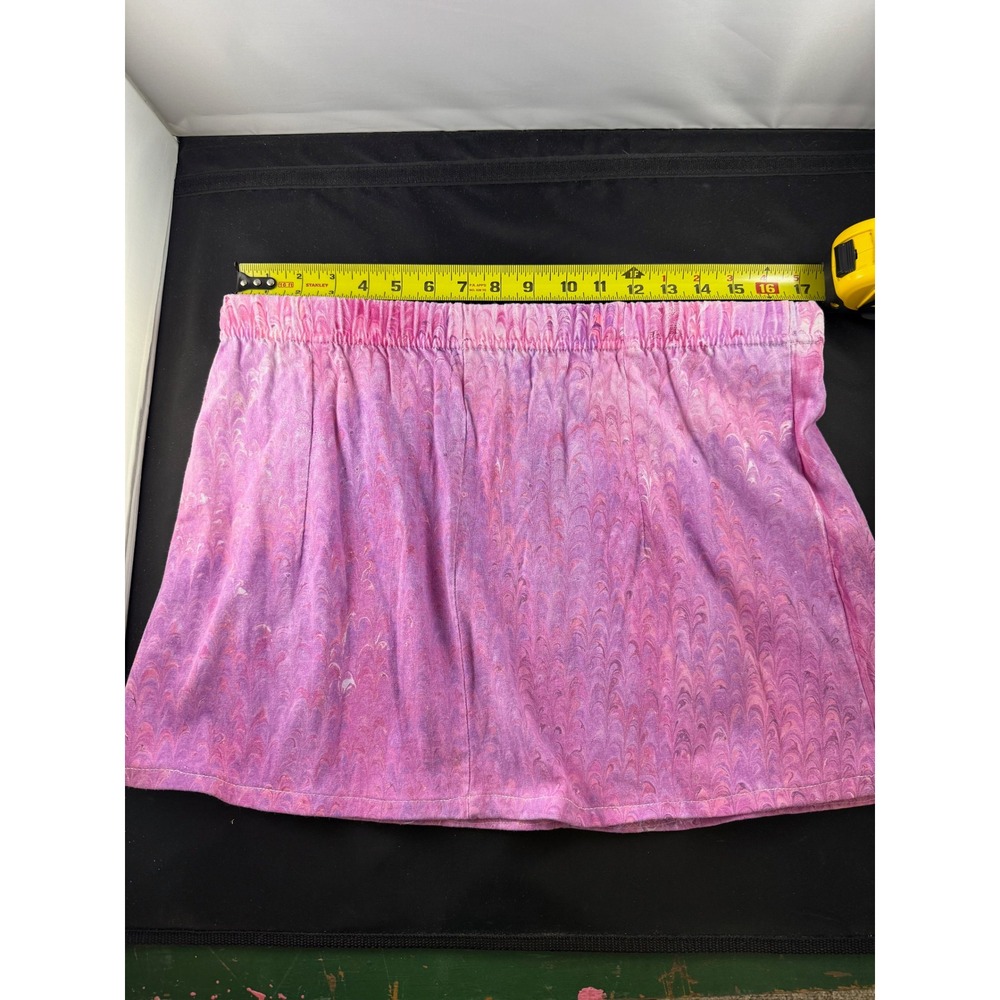 Shirleigh's Marbled art Kid skirt Pink Hand dyed cotton size L Made in the USA - Picture 7 of 9